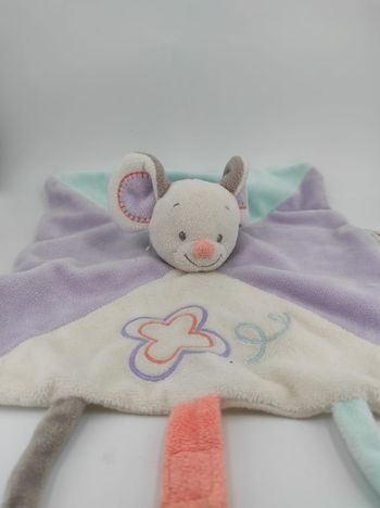 Doudou Plat Souris Blanche Nattou