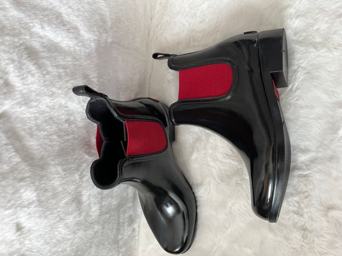 Bottines de pluie noires et rouges Rouchette pointure 38 - photo numéro 3