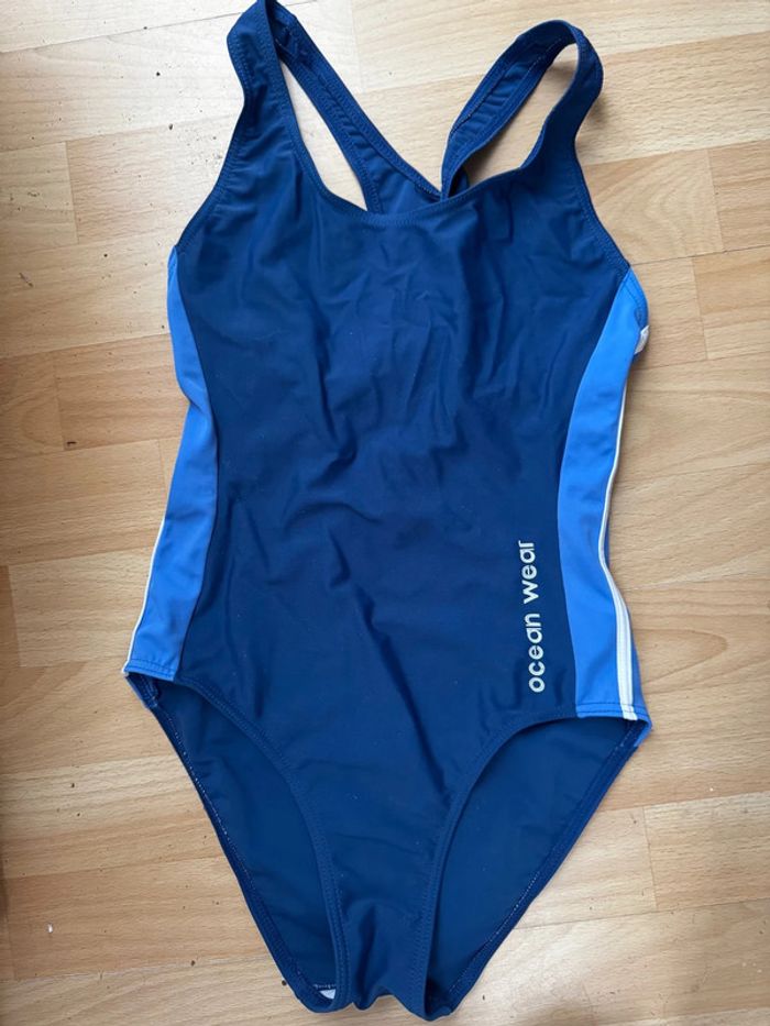 Maillot de bain, une pièce bleue blanc Taille, 14 ans/1 58 - photo numéro 9
