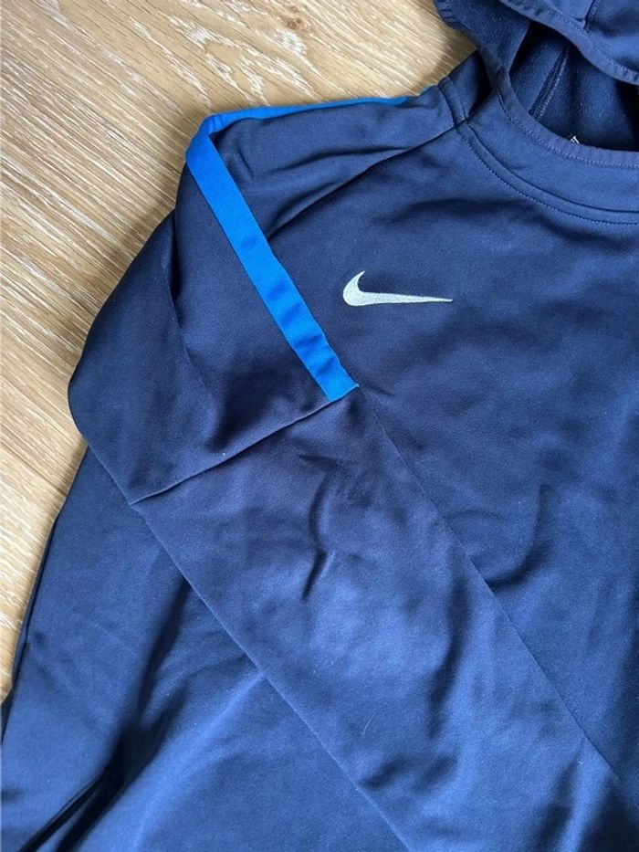 Sweat-shirt a capuche d’entraînement - dri fit - Nike bleu marine foot -16 ans - photo numéro 2