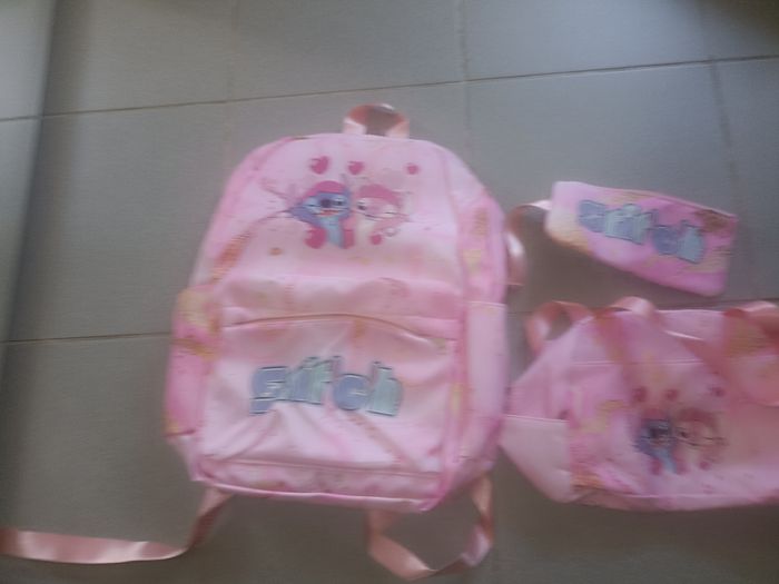 Trio sac à dos sac à main trousse Stitch - photo numéro 1