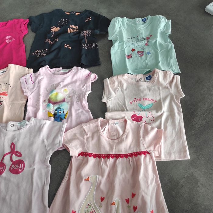 Lot de tee shirt été fille 6 mois - photo numéro 3