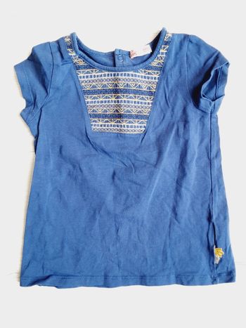 Vêtement fille tee-shirt manches courtes bleu Du Pareil Au même DPAM 4 ans