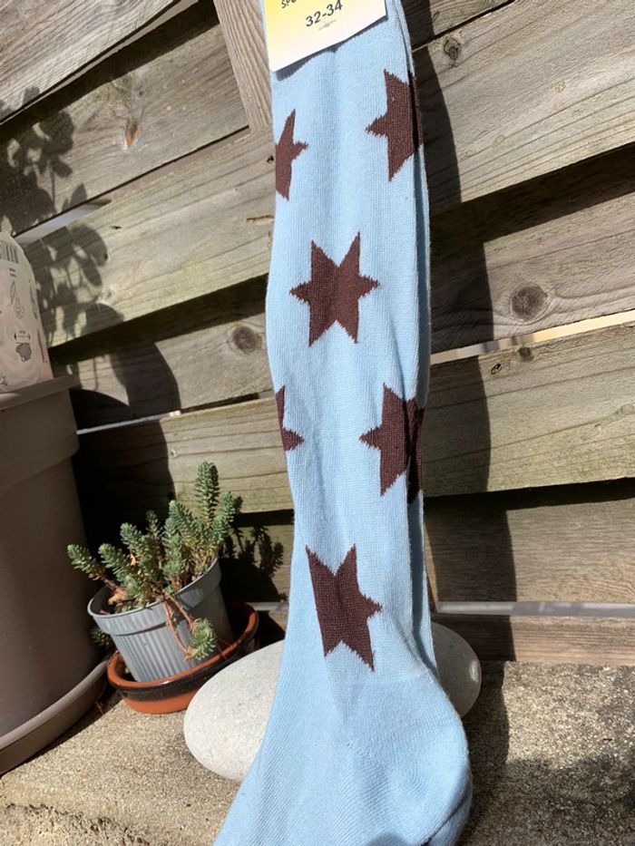 Chaussettes bleu ciel étoiles 🧦 Neuve et haute pointure 31/34 - photo numéro 5