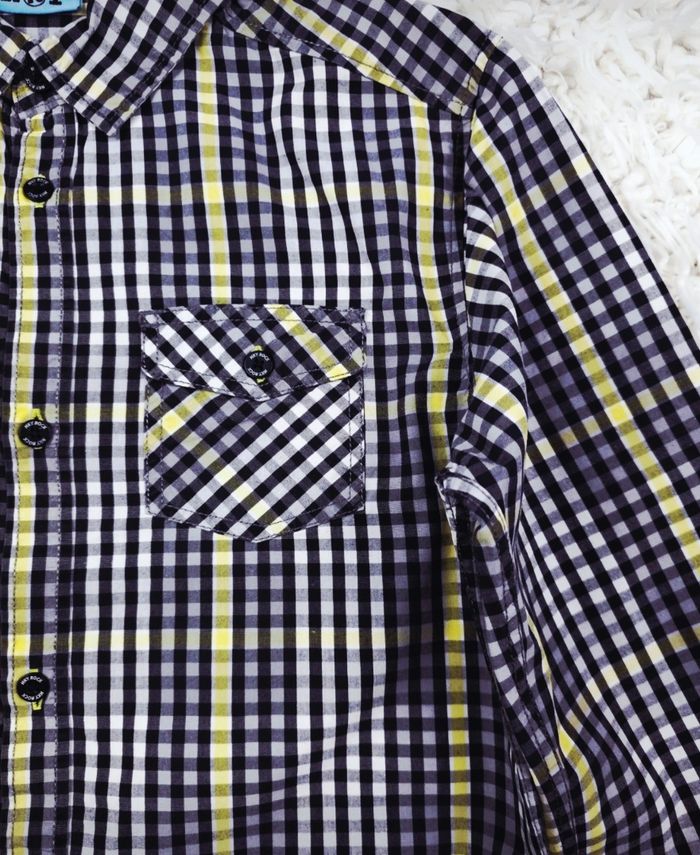 Chemise manches longues à carreaux vichy multicolore Garçon taille 12 ans marque NKY 🎸 - photo numéro 7