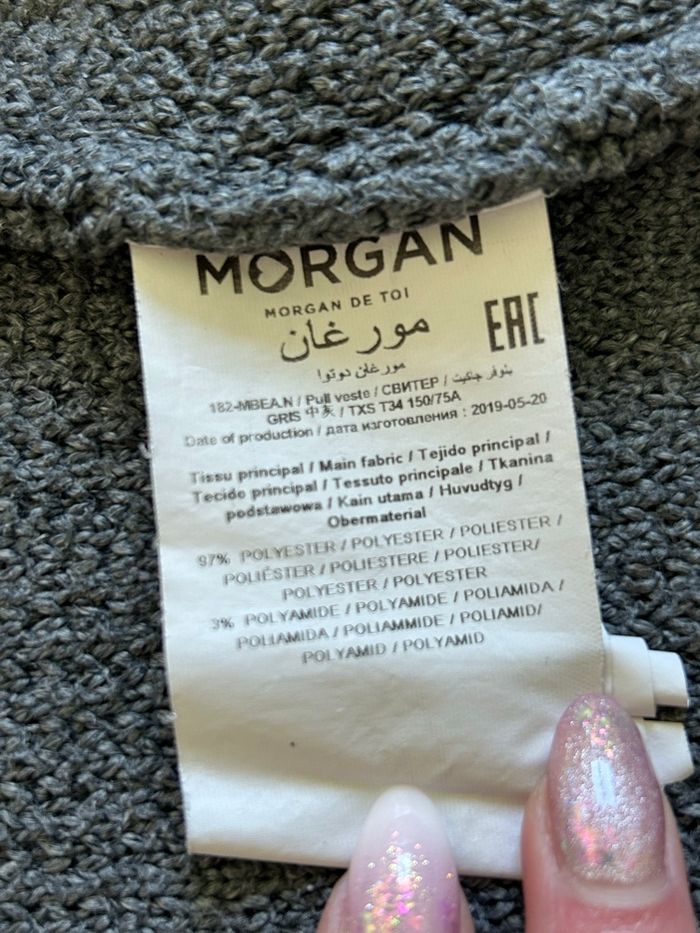 Veste grise mi longue Morgan taille XS TBE - photo numéro 10