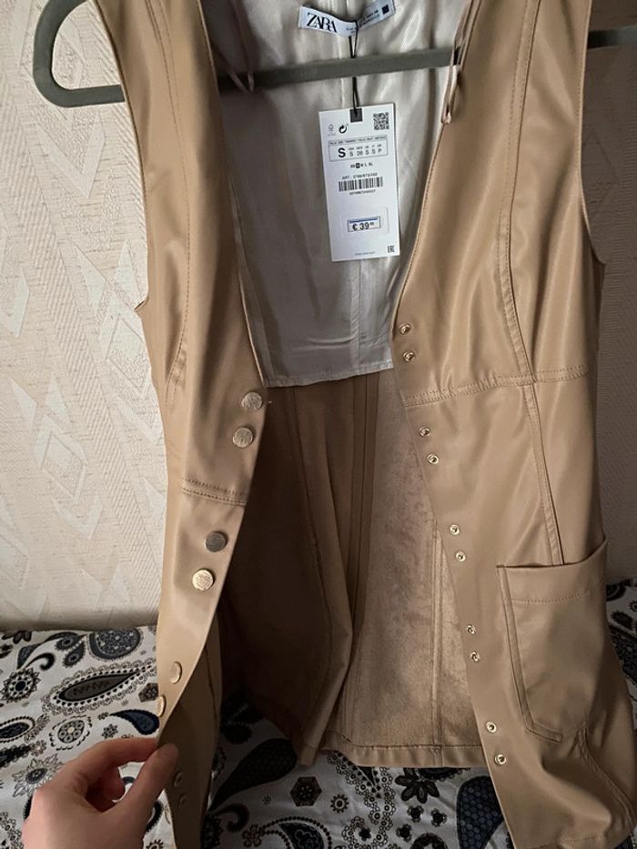 Superbe belle robe beige mini Zara neuve avec étiquette taille S - photo numéro 9