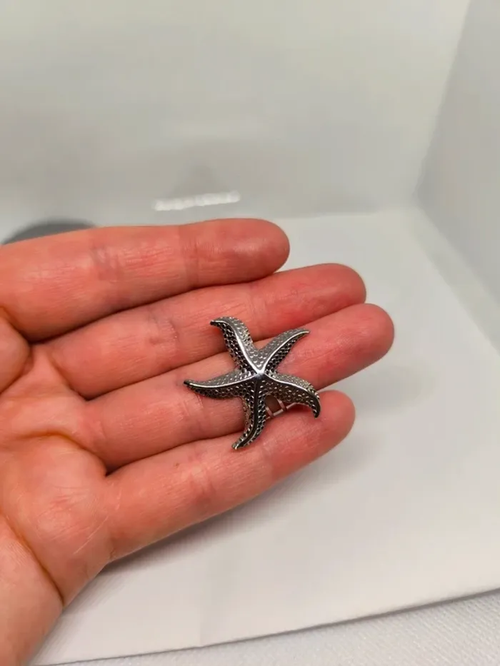 Bague argentée avec étoile de mer - photo numéro 5