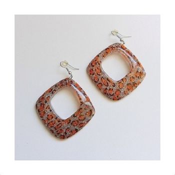 Boucles D'oreilles Pendantes Résine Pailletée