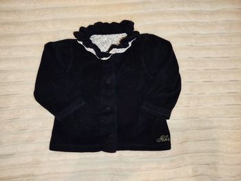 Adorable gilet chaud IKKS 18 mois col fleurie broderie dorées
