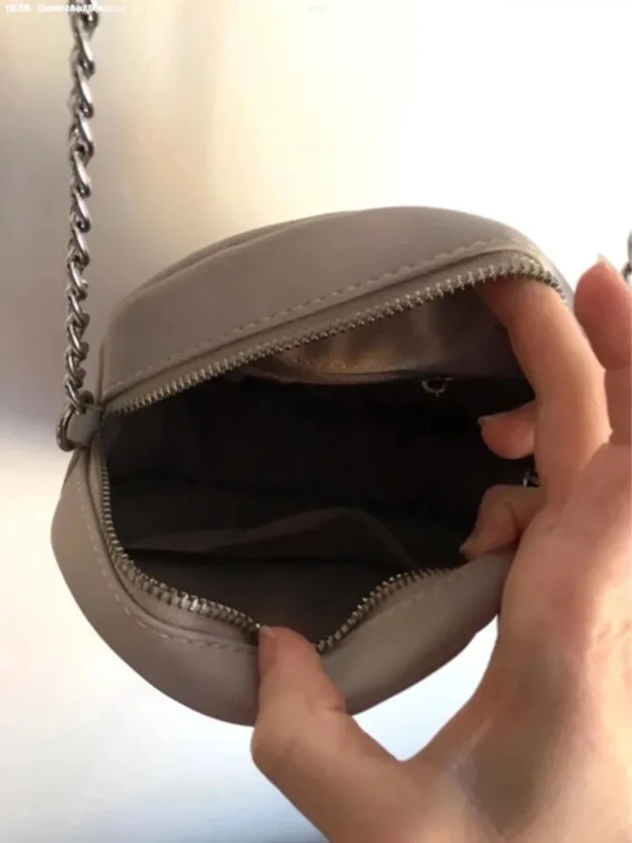 Sac à bandoulière en similicuir gris clair Aquarelle - photo numéro 10