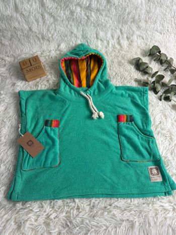 Poncho de bain éponge vert Pakal Ethnic taille 0-3 ans