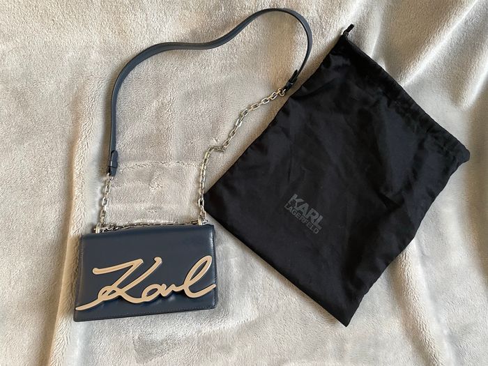 Sac bandoulière Karl Lagerfeld marine + dustbag - Authentique