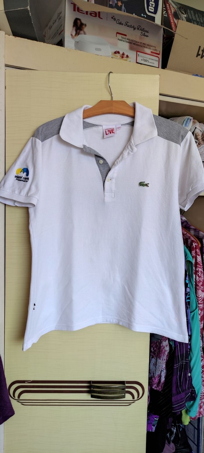 Polo blanc Lacoste Live