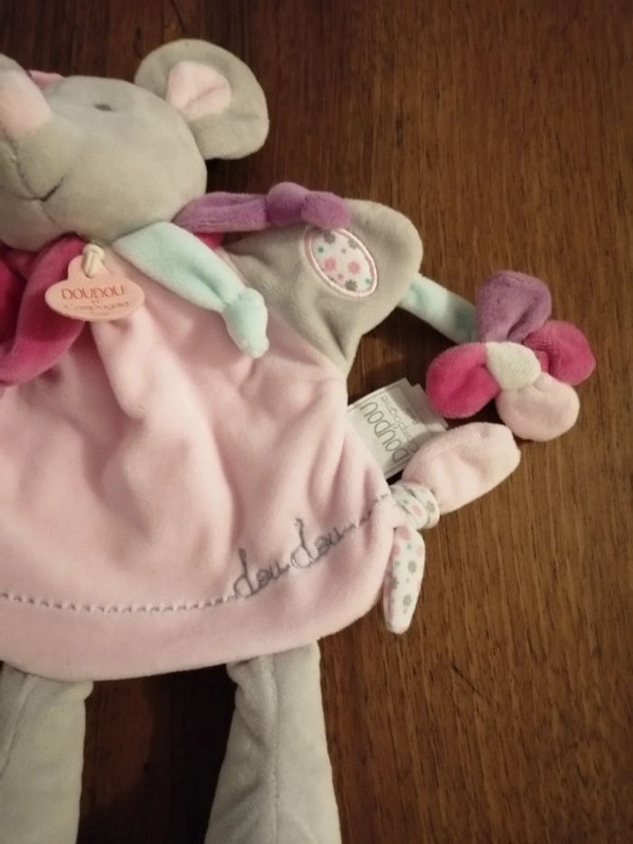 Peluche  marionnette doudou et compagnie Pearly souris - photo numéro 4
