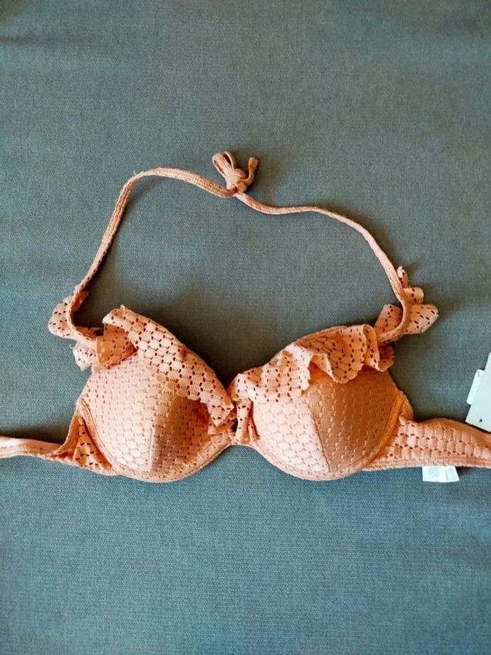 Haut de bikini corail texturé – Taille 85 – Goldenpoint - photo numéro 2