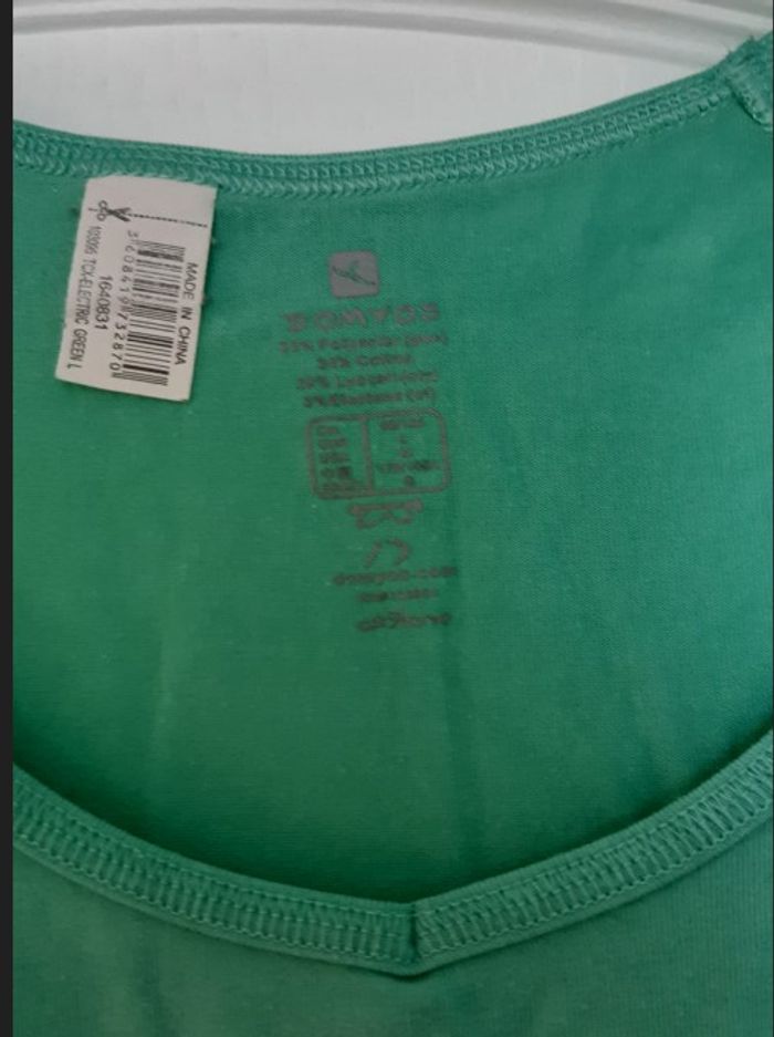 T-shirt Domyos, taille L, vert pâle - photo numéro 2