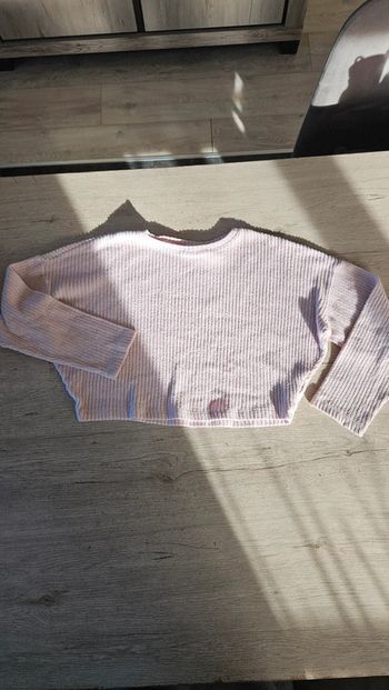 Croc pull rose clair à manches longues, H&M, taille 10/12 ans