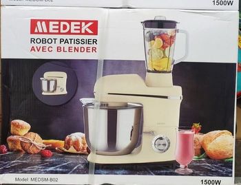 Robot Pâtissier Medek 1500w Bol 6L avec Blender en verre 1,5L Neuf.