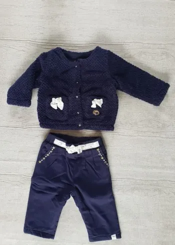 Ensemble fille Sergent major 6 mois bleu marine