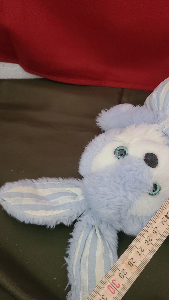 Doudou lapin salopette rayé bleu TARTINE ET CHOCOLAT - photo numéro 5