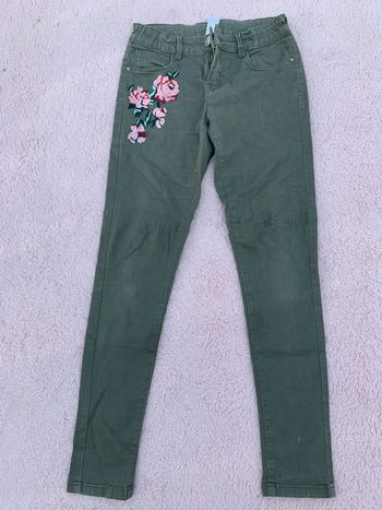 Jean kaki brodé