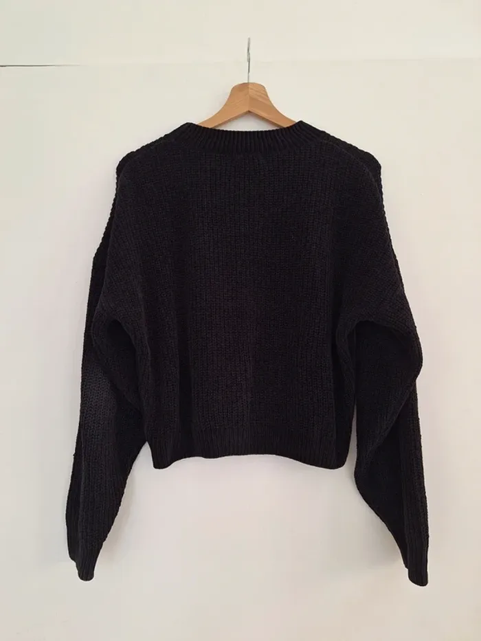Pull noir en maille H&M – Taille 14 ans - photo numéro 2