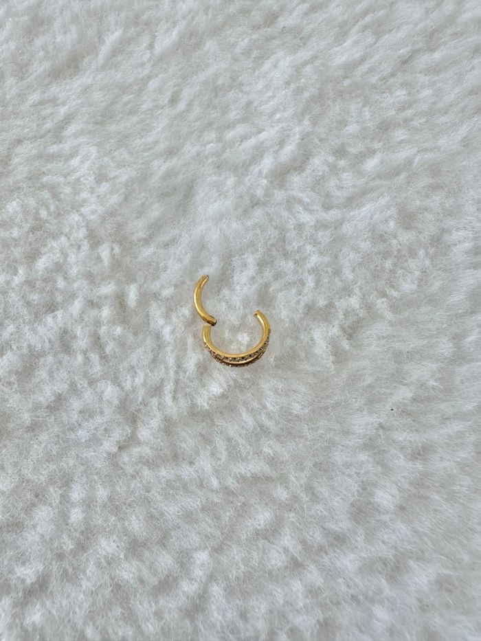 Piercing double anneau 8mm, doré - photo numéro 2