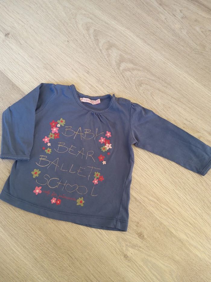 T-shirt manches longues 6 mois bleu