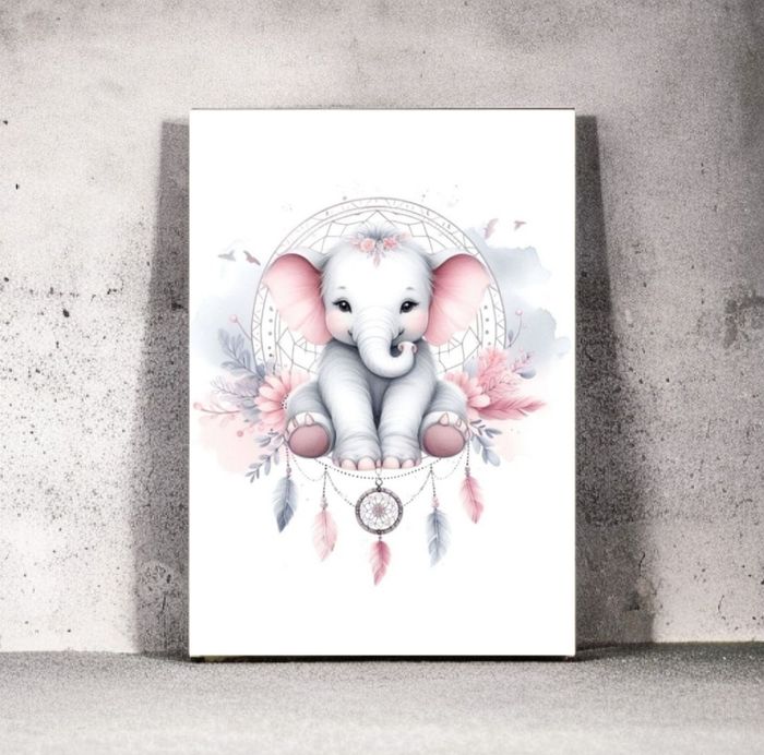 Décoration Murale chambre d'enfant, Affiche Éléphant - photo numéro 2