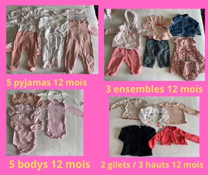 Lot fille 12 mois 30 pièces