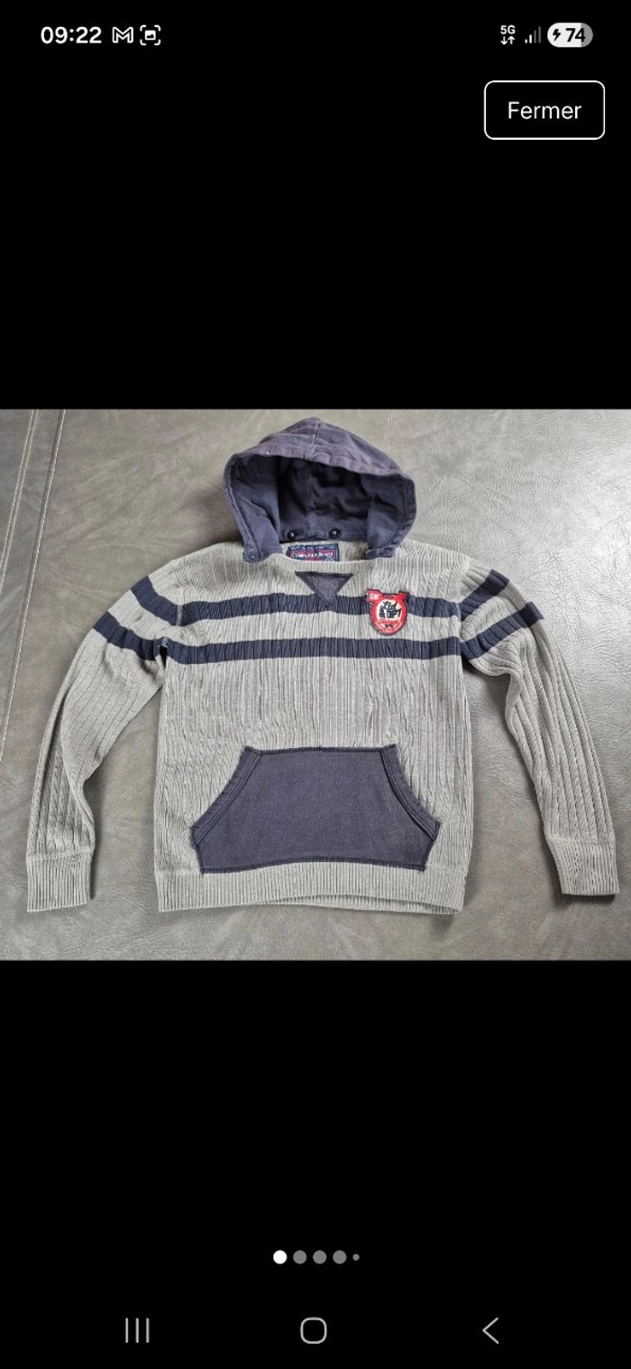 Pull à capuche détachable Complice Jeans gris – Taille 10 ans / 12 ans (taille petit) A75 - photo numéro 8