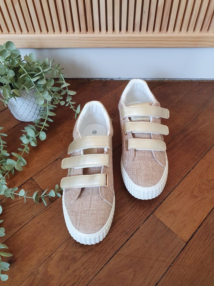 Baskets Bali scratchs beige/lin Pointure 38 - photo numéro 4