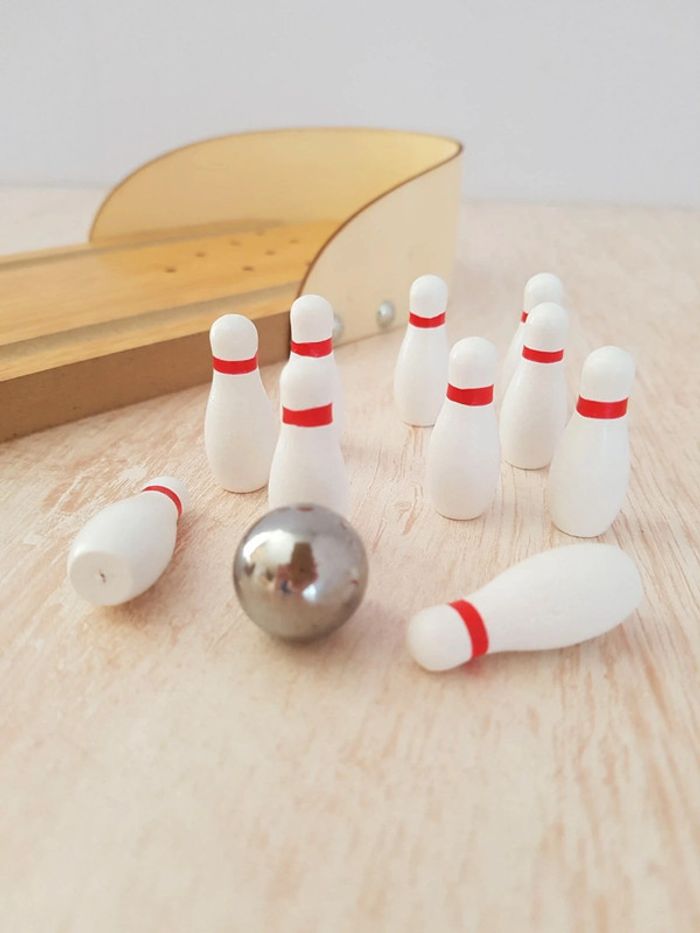 Bowling jeu de quilles miniatures en bois Flying tiger - photo numéro 9