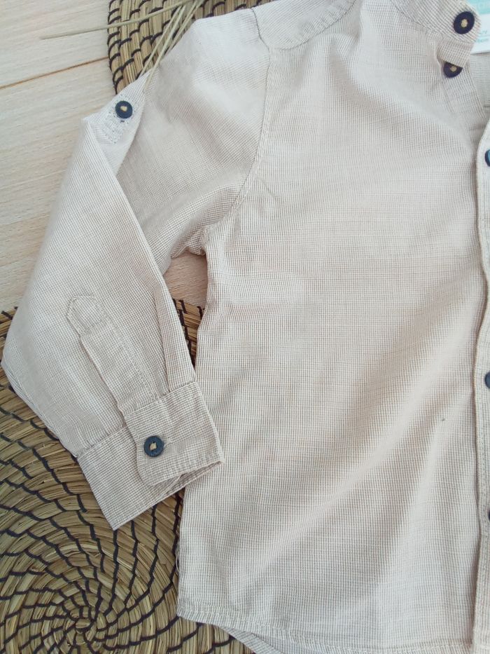 Chemise tons beige manches longues réglables Obaibi taille 3 ans - photo numéro 3
