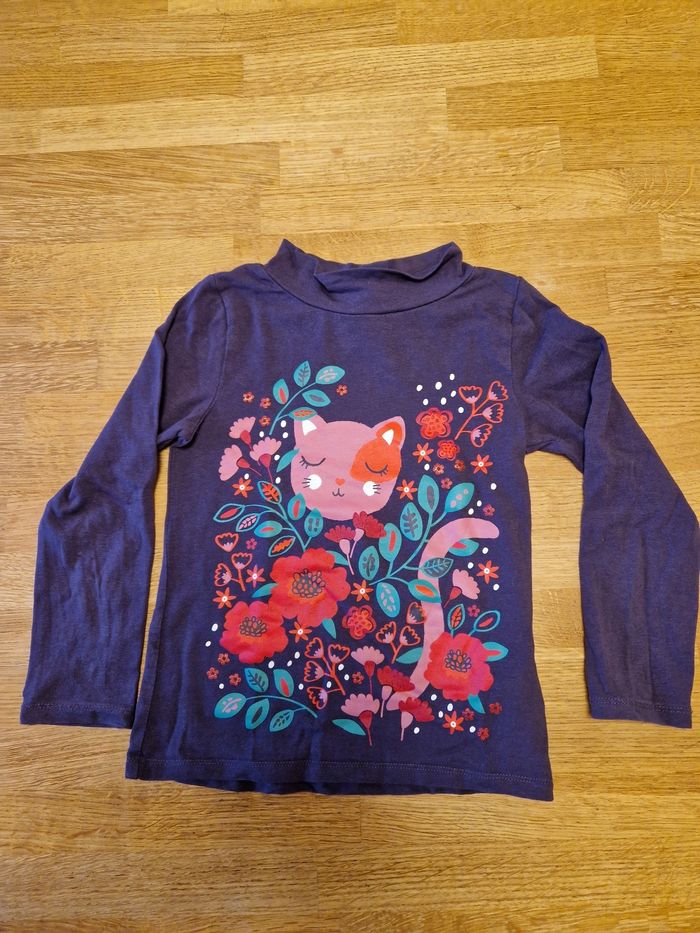 Sous-pull col montant violet fille 6 ans DPAM - photo numéro 2