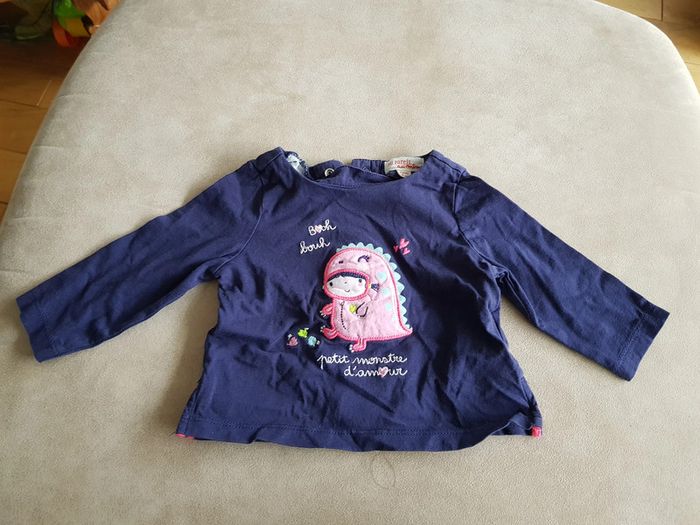 t-shirt m. longues dpam 3 mois tbe