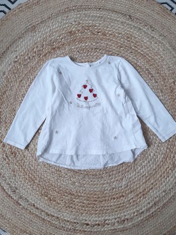 Blouse manches longues Noël TAO 36 mois