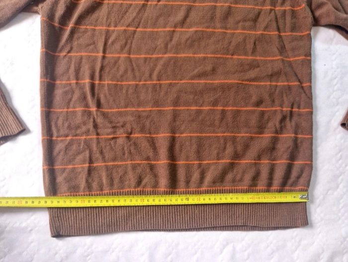 Carhartt Pull col rond marron rayures orange Homme taille M - photo numéro 7