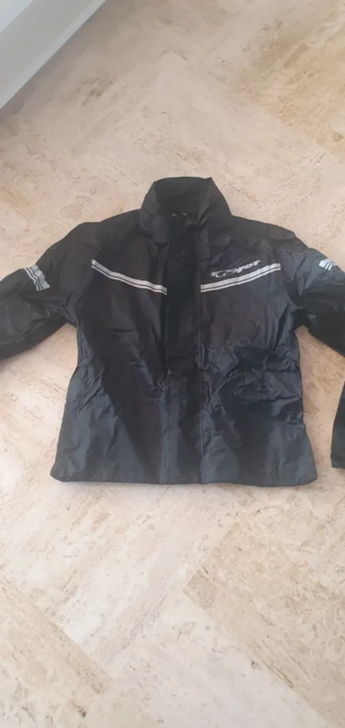 Veste Moto Imperméable Noir Xs avec étui de transport