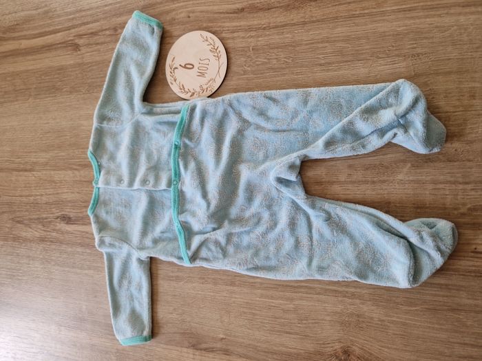 Pyjama / Dors-bien éponge/velours bleu TROPICOOL TQF - 6 mois - photo numéro 4