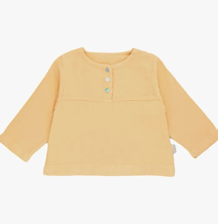 Blouse à manches longues 1 mois en coton bio Poudre Organic