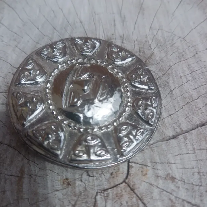 Broche vintage métal poli - photo numéro 2