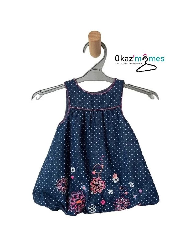Robe d’été bleue (denim) à pois - Orchestra 3 mois (60cm)