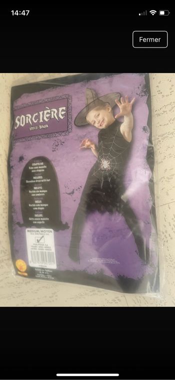 Robe sorcière 5/6 ans