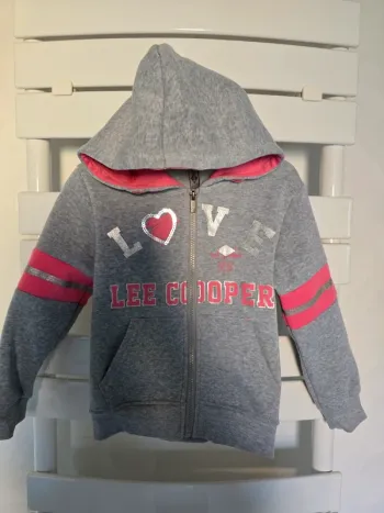 gilet a capuche gris Lee Cooper