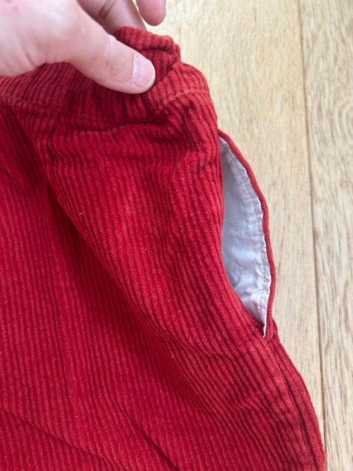 Short en velours rouge Petit Bateau 8 ans - photo numéro 3