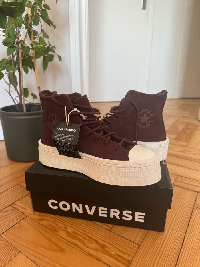 Basket Converse plate-forme marron