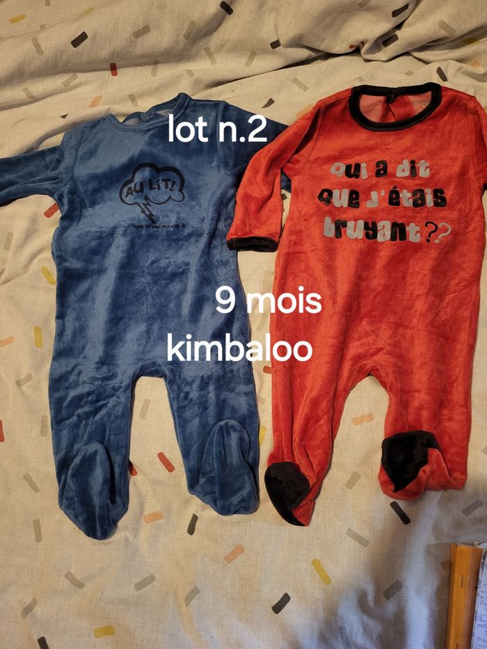 Lot babygros blouson garçon 9 mois