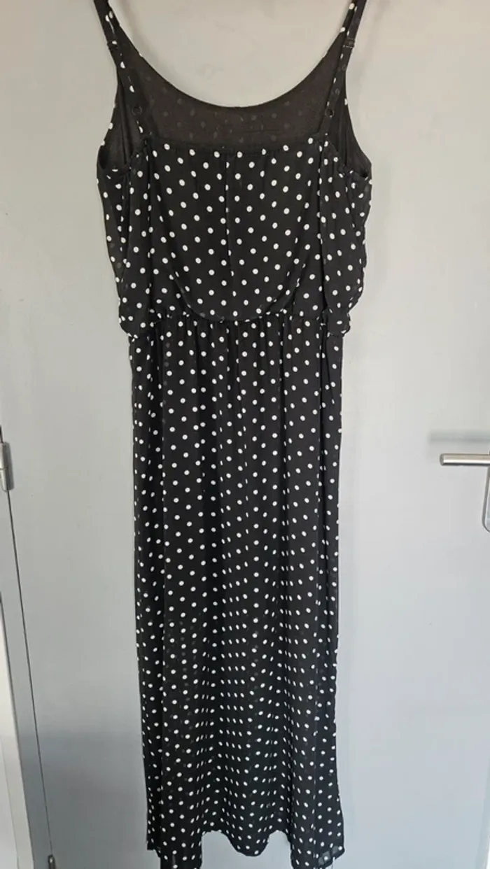 Robe longue Holly Bracken noire à pois blancs - Taille S/M - photo numéro 3